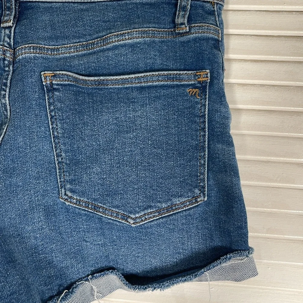 Madewell High Rise Denim Jean Shorts Frayed Hem Size 27 Cutoff Style‎